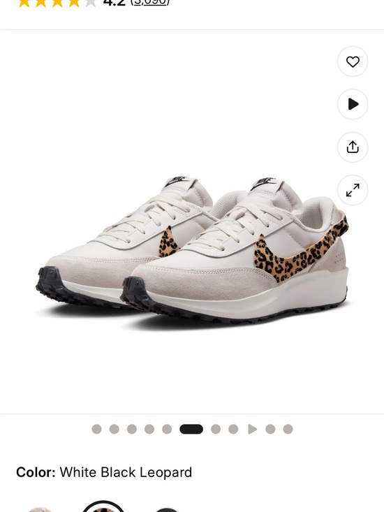 Nike Shoes - Woman’s Nike Waffle Debut Cream/White Sneakers with Leopard Print Accent